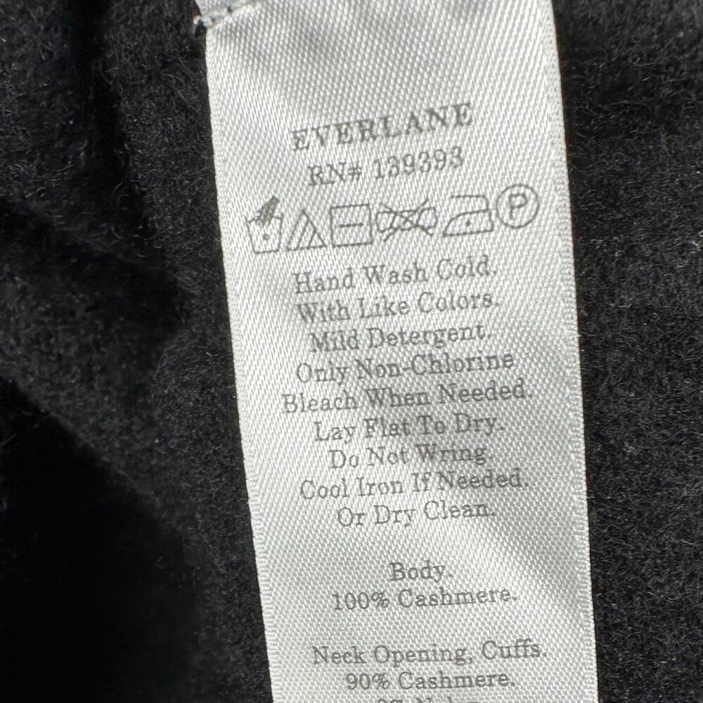 EVERLANE THE CLASSIC CREW IN CASHMERE SWEATER BLACK SIZE MEDIUM - Picture 8 of 10